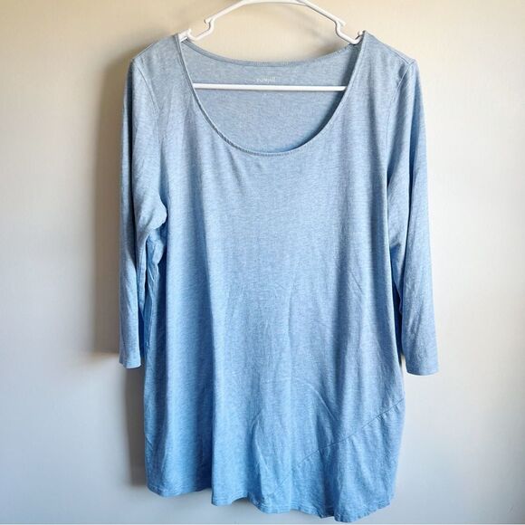 Pure J Jill Blue Asymmetric Tunic 3/4 Sleeve Blouse - Picture 1 of 4